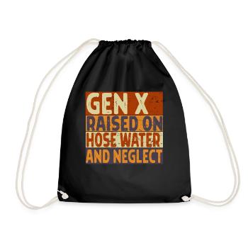 Retro Gen X Raised on Hose Water and Neglect men - Drawstring Bag - black - Front