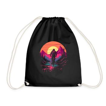 90s Mountain Bike Lovers - Drawstring Bag - black - Front