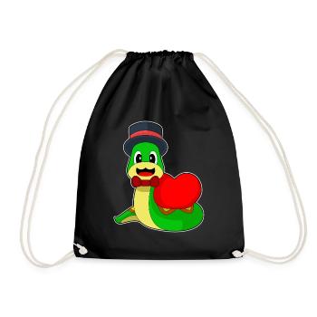 Serpent marié coeur mariage - Sac de sport léger - noir - Devant