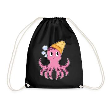 Cône de crème glacée au poulpe - Sac de sport léger - noir - Devant
