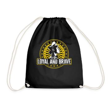 Veteran Shirt, Loyal And Brave Tee, Gift For - Drawstring Bag - black - Front