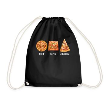 Pizza chemise, pierre papier ciseaux Pizza Tee, cadeau - Sac de sport léger - noir - Devant
