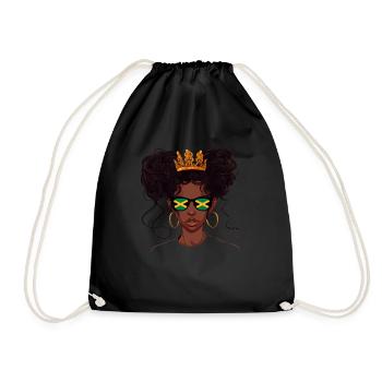 jamaican girl Flag Jamaica - Turnbeutel - Schwarz - Vorne