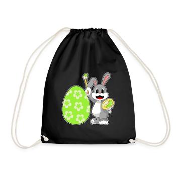 Bunny Easter Coloring - Drawstring Bag - black - Front