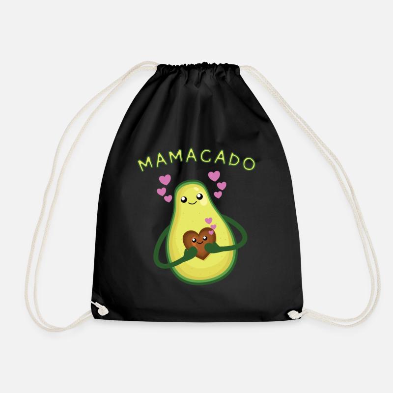 Lustiger Avocado Spruch Mamacado - Turnbeutel - Schwarz