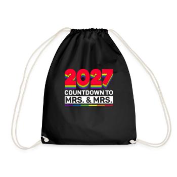 Gay Pride 2027 Hochzeit Homo-Ehe - Turnbeutel - Schwarz - Vorne