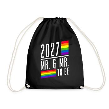 Gay Pride 2027 Hochzeit Homo-Ehe - Turnbeutel - Schwarz - Vorne