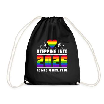 Gay Pride 2026 Hochzeit Homo-Ehe - Turnbeutel - Schwarz - Vorne