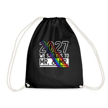 Gay Pride 2027 Mariage Mariage gay - Sac de sport léger - noir - Devant