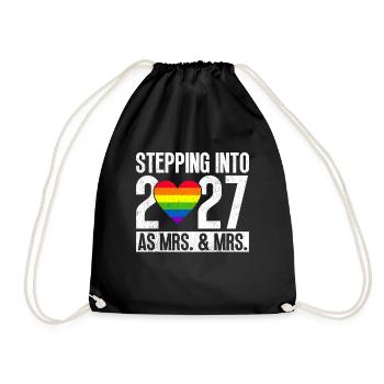 Gay Pride 2027 Wedding Gay Marriage - Drawstring Bag - black - Front