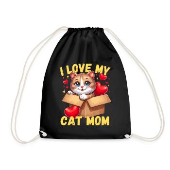 Chat chats chaton chat maman fête des mères amour - Sac de sport léger - noir - Devant