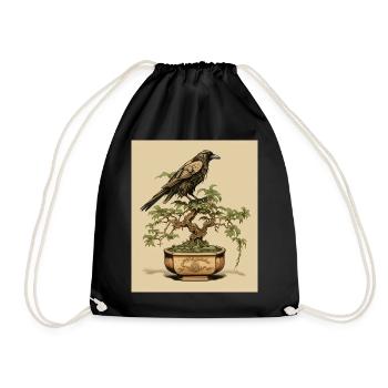 Art japonais Gravure sur bois japonaise Art Print Bonsaï - Sac de sport léger - noir - Devant