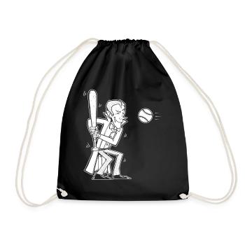 Chemise d’Halloween, Vampire prêt à frapper une Baseball - Sac de sport léger - noir - Devant