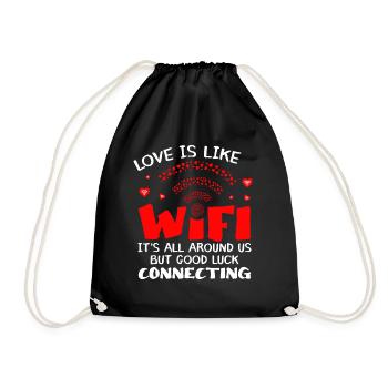 Love Is Like xxWifi Anti Valentines Day Humor Funn - Turnbeutel - Schwarz - Vorne