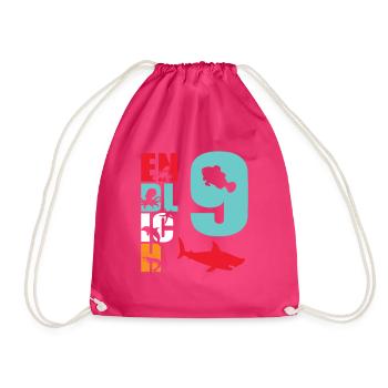 Finally 9 Shark - Drawstring Bag - fuchsia - Front