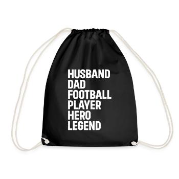 Football américain mari papa joueur de football héros - Sac de sport léger - noir - Devant