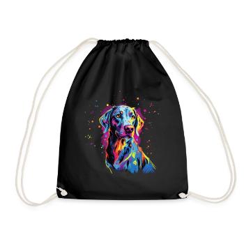 Aquarelle colorée Louisiane Catahoula - Sac de sport léger - noir - Devant