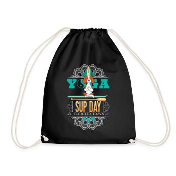 SUP paddleboarding Stand Up Paddle Hunde Yoga - Turnbeutel - Schwarz - Vorne