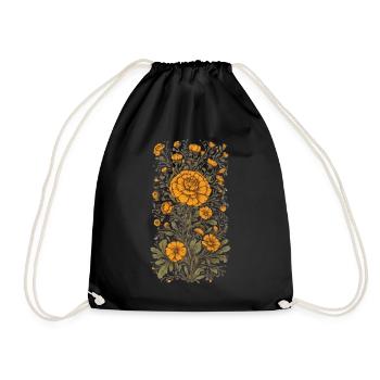 Tagetes Décoration Florale Esthétique Vintage Streetwear - Sac de sport léger - noir - Devant