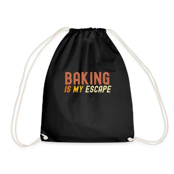 Backen ist meine Flucht - Turnbeutel - Schwarz - Vorne