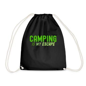 Camping ist meine Flucht - Turnbeutel - Schwarz - Vorne