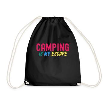 Camping ist meine Flucht - Turnbeutel - Schwarz - Vorne