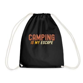 Camping ist meine Flucht - Turnbeutel - Schwarz - Vorne