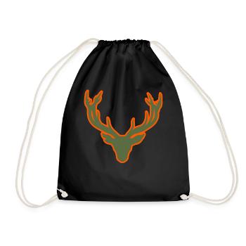 Hirschkopf – Pour les chasseurs et les amoureux de la nature - Sac de sport léger - noir - Devant