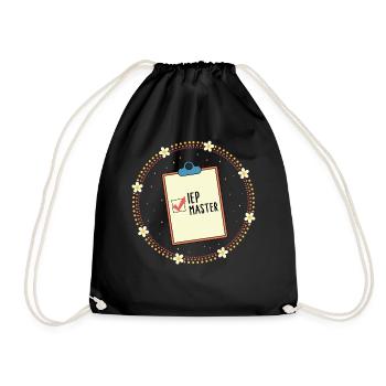 Special Education Shirt, IEP Master I Encourage - Drawstring Bag - black - Front