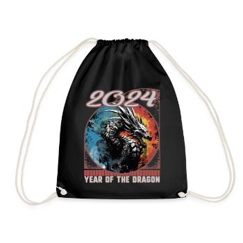 Chines Nouvel An de Dragon Graffiti Pochoir Dragon - Sac de sport léger - noir - Devant