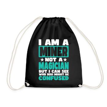 Miner - Drawstring Bag - black - Front