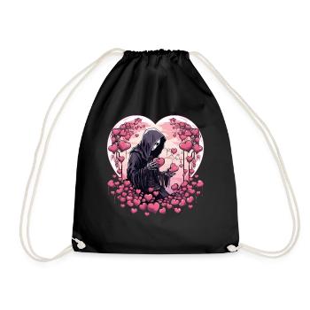 Grim Reaper Horror Valentines Kawaii Pastel Goth - Turnbeutel - Schwarz - Vorne