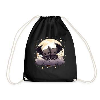Kawaii Bat Horror Valentines Day Cute Pastel Goth - Turnbeutel - Schwarz - Vorne