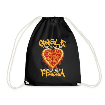 Heart Shaped Pizza Funny Anti Valentines Day - Turnbeutel - Schwarz - Vorne