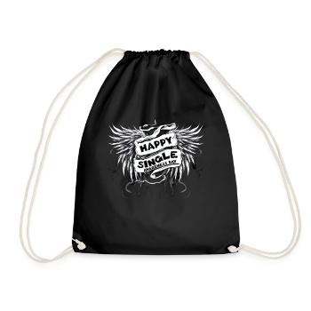 Happy Single Awareness Day Goth Wings Anti Valenti - Turnbeutel - Schwarz - Vorne