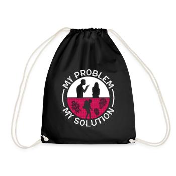 Anthropology My Problem My Solution Pictogram Mom - Drawstring Bag - black - Front
