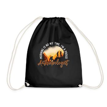 Anthropology Morning Is Not My Time Archaeologist - Drawstring Bag - black - Front