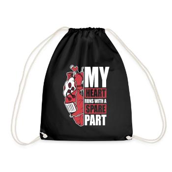 My Heart Runs With A Spare Part Catheter Open - Drawstring Bag - black - Front