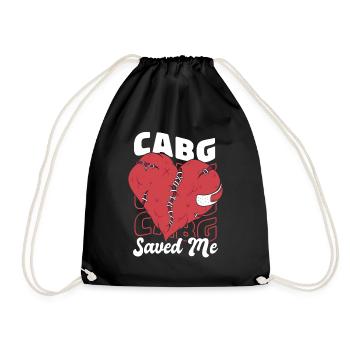 CABG Saved Me Pacemakers Catheter Open Heart - Drawstring Bag - black - Front