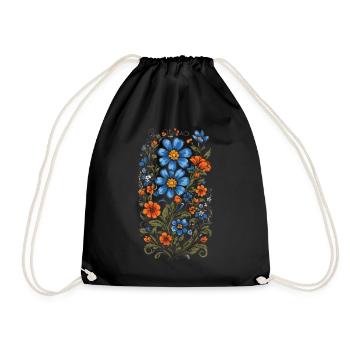 Décoration florale Vintage Esthétique Streetwear Design - Sac de sport léger - noir - Devant