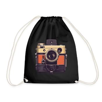 Appareil photo Vintage esthétique photographe rétro - Sac de sport léger - noir - Devant
