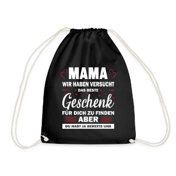 Beste Mama Der Welt Geschenk Weihnachten - Turnbeutel - Schwarz - Vorne