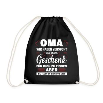 Oma Beste Oma Der Welt Geschenke Weihnachten - Turnbeutel - Schwarz - Vorne