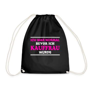 Kauffrau Spruch Verkäuferin Witz Kauffrau Geschenk - Turnbeutel - Schwarz - Vorne
