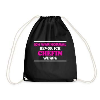 Chefin Spruch Familie Beruf Lustig Chefin Geschenk - Turnbeutel - Schwarz - Vorne