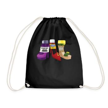 Nurse Shirt, Stripes Polka Dot Leopard Print High - Drawstring Bag - black - Front