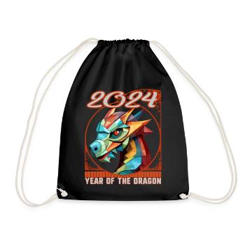 Chine Nouvel An de Dragon Dragon Art cubiste Dragon - Sac de sport léger - noir - Devant