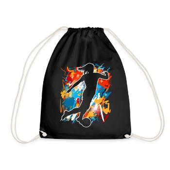 Women's Soccer Women's Soccer Women's Girls Soccer - Drawstring Bag - black - Front