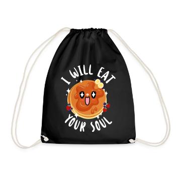 Pancake Lover Kids I Will Eat Your - Drawstring Bag - black - Front