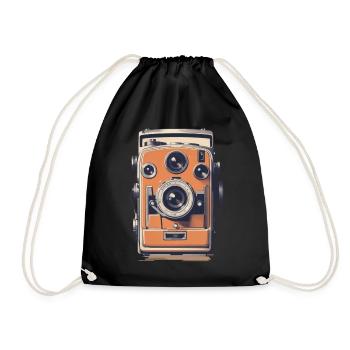 Appareil photo vintage esthétique rétro appareil photo - Sac de sport léger - noir - Devant